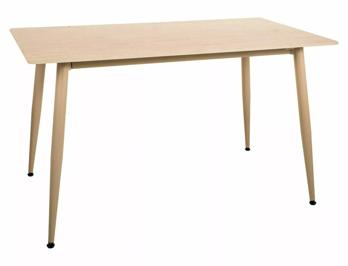 Стіл обідній RION 130x70 см кераміка Travertine беж матовий/кашемір