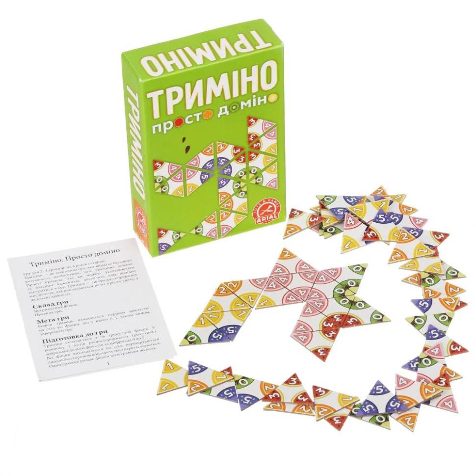 Настольная игра Тримино 56 фішок картон для всієї родини Українська