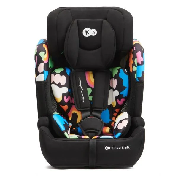 Автокрісло Kinderkraft Comfort Up i-Size 9-36 кг текстиль чорний з малюнком 61,5-84х44х49 см