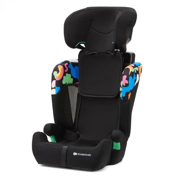 Автокрісло Kinderkraft Comfort Up i-Size 9-36 кг текстиль чорний з малюнком 61,5-84х44х49 см