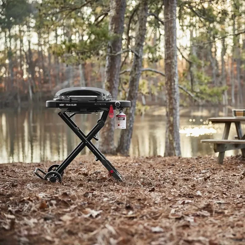 Портативний газовий гриль Weber Traveler Compact 1501747 86х54,5х86 см сталь чорний