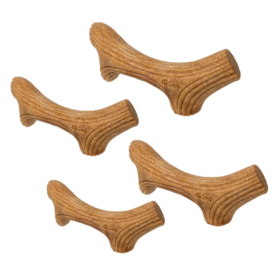 Жувальна іграшка GiGwi Wooden Antler для собак натуральний колір дерево полімер XS