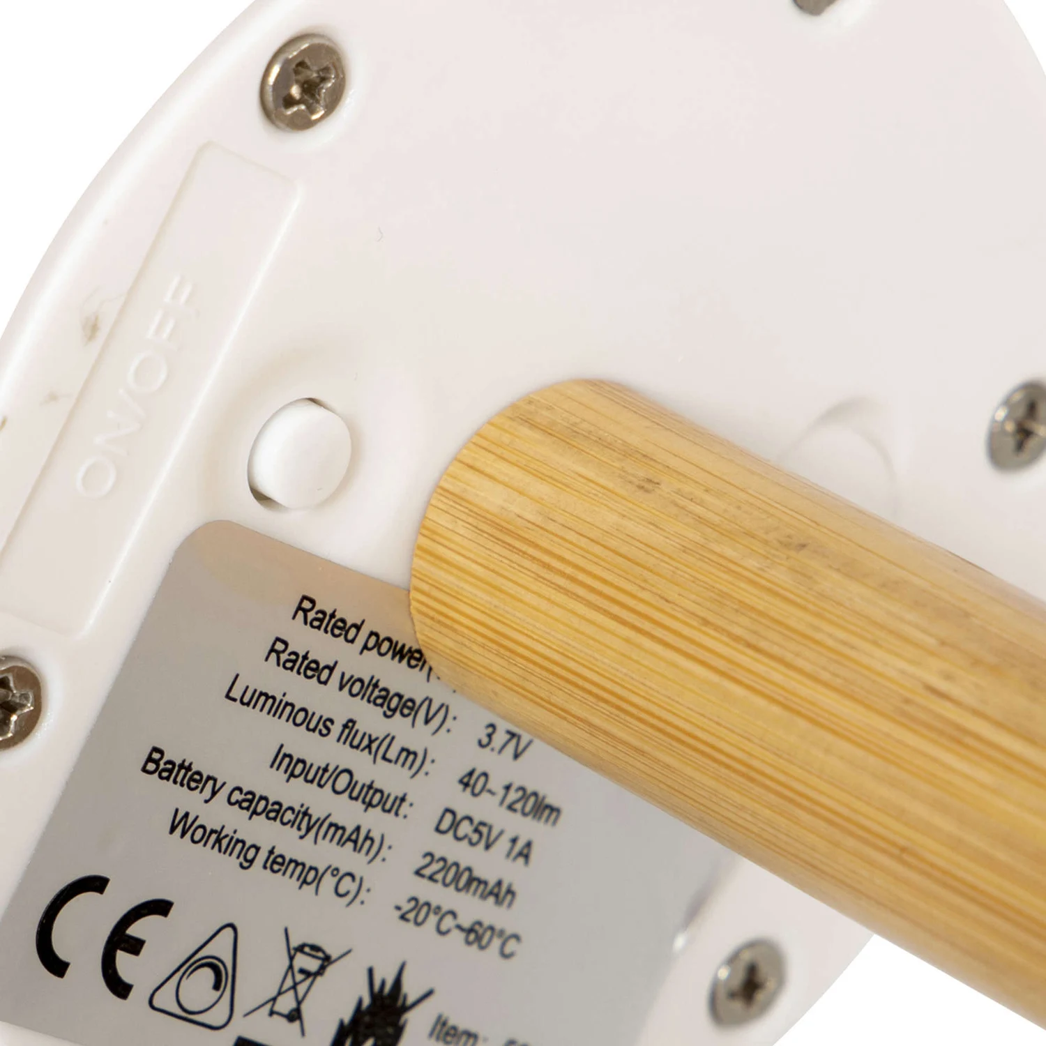 Фонарь кемпінговий Cambridge Rechargeable 200 Лм бамбук/білий 270х156х156 мм