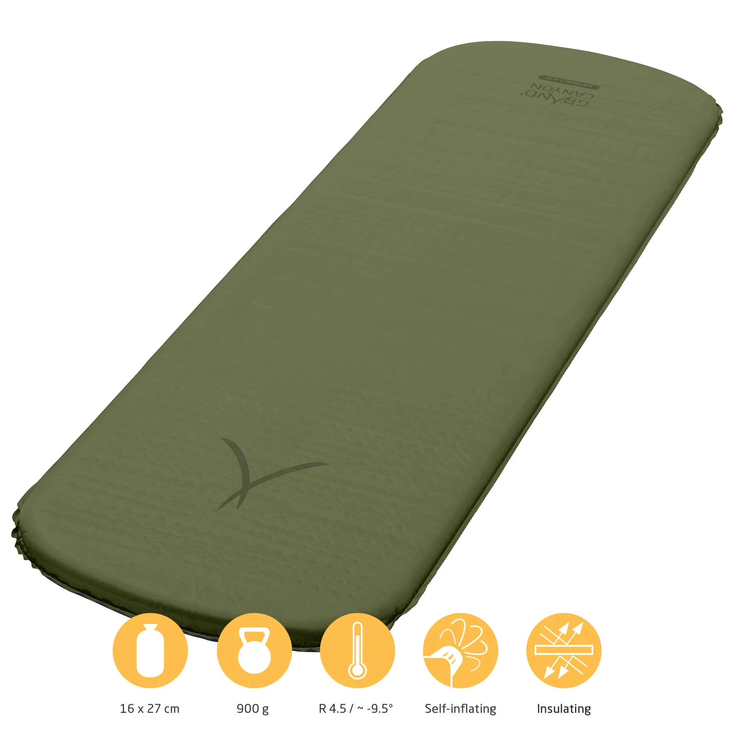 Килимок самонадувний Grand Canyon Hattan 5.0 M 50 мм 1 місце Nutria Brown 75D Polyester