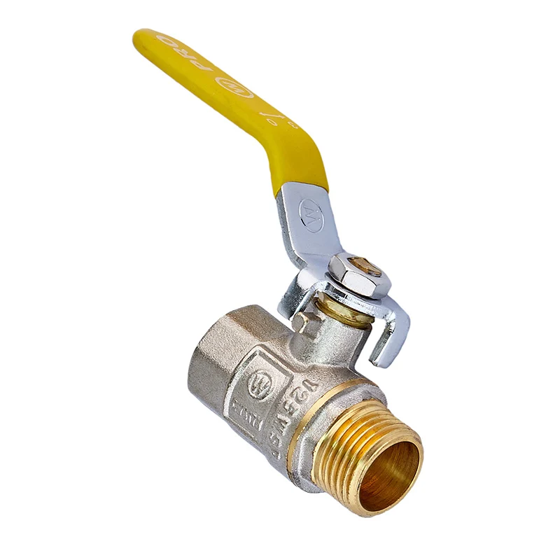 Кран кульовий Waterpro WP607-15FML-Y 1/2" латунь жовтий 0,5 кг