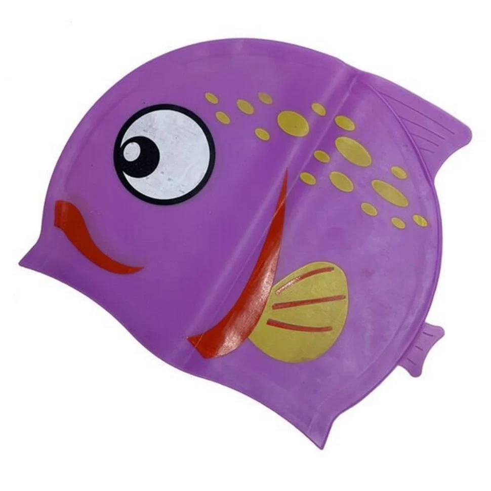 Шапочка для плавання дитяча Fish NE-SW-390-V 100% натуральний силікон One size фіолетова