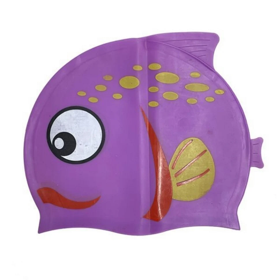 Шапочка для плавання дитяча Fish NE-SW-390-V 100% натуральний силікон One size фіолетова