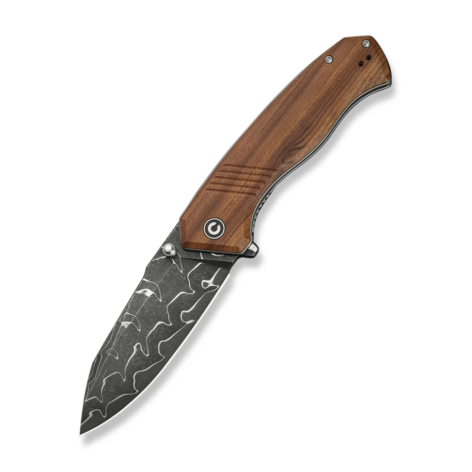Ніж складаний Civivi Placoid C23079-DS1 дамаська сталь 93,3 мм Guibourtia Wood 220,7 мм