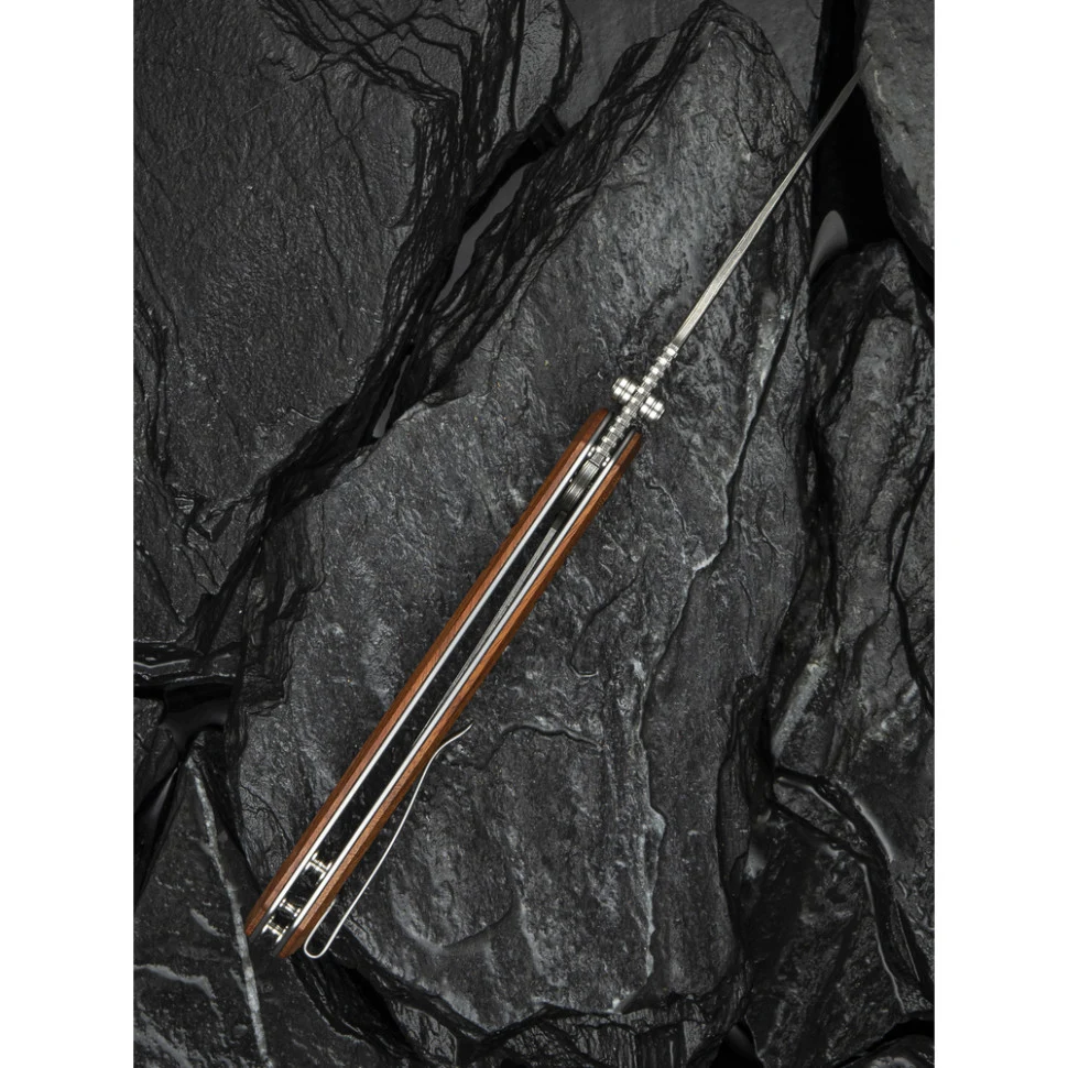 Ніж складаний Civivi Placoid C23079-DS1 дамаська сталь 93,3 мм Guibourtia Wood 220,7 мм