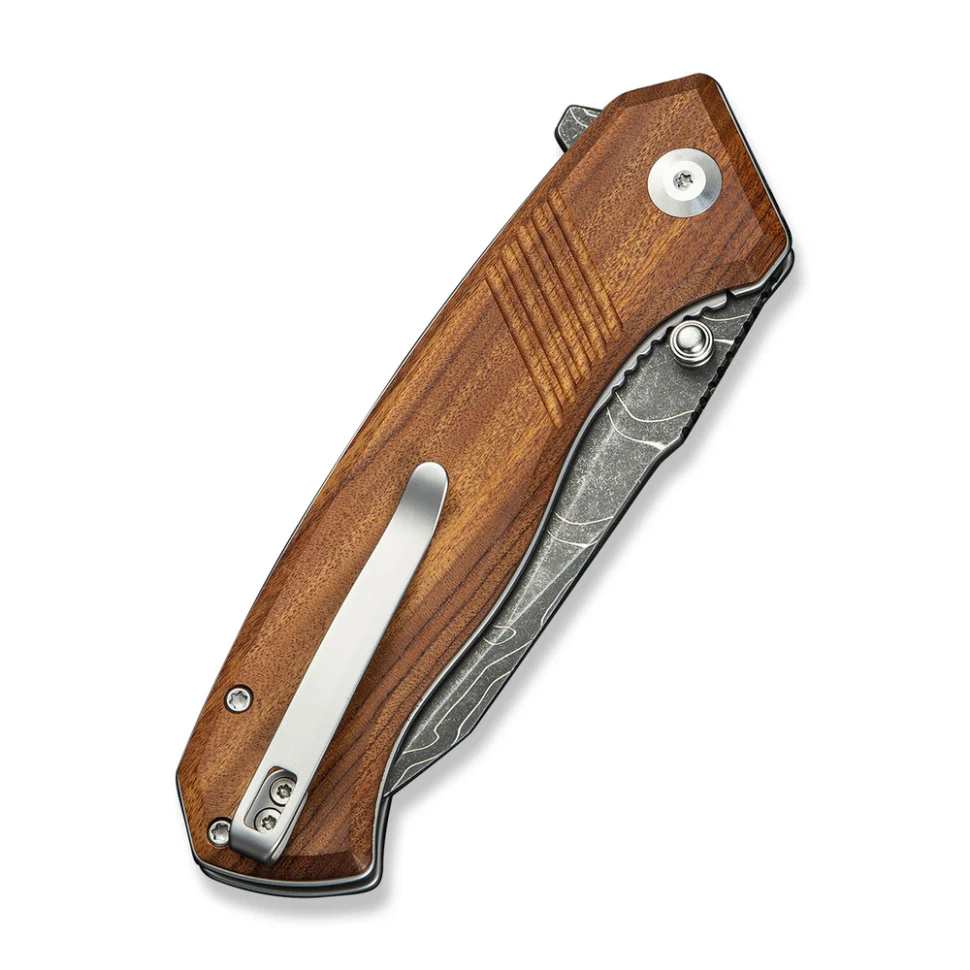 Ніж складаний Civivi Placoid C23079-DS1 дамаська сталь 93,3 мм Guibourtia Wood 220,7 мм