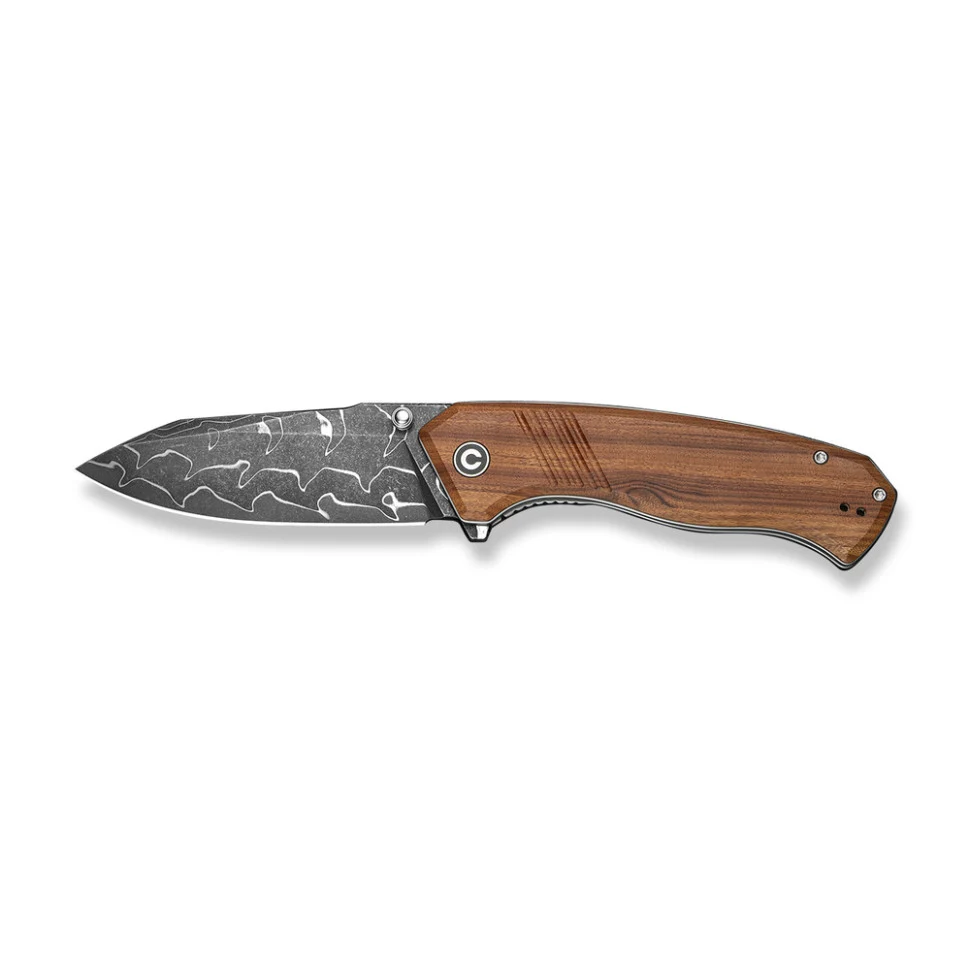 Ніж складаний Civivi Placoid C23079-DS1 дамаська сталь 93,3 мм Guibourtia Wood 220,7 мм