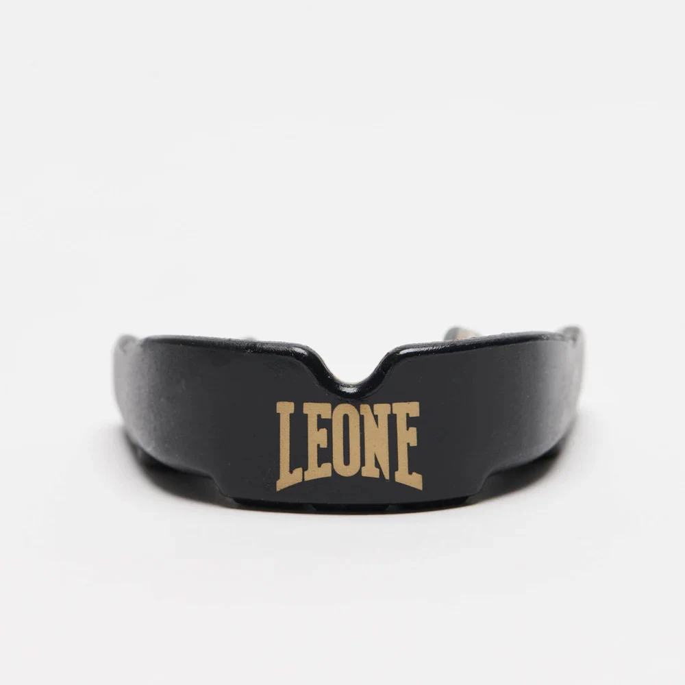 Боксерська капа LEONE 1947 DNA Gold термоформована еластична полімерна 11+ чорна