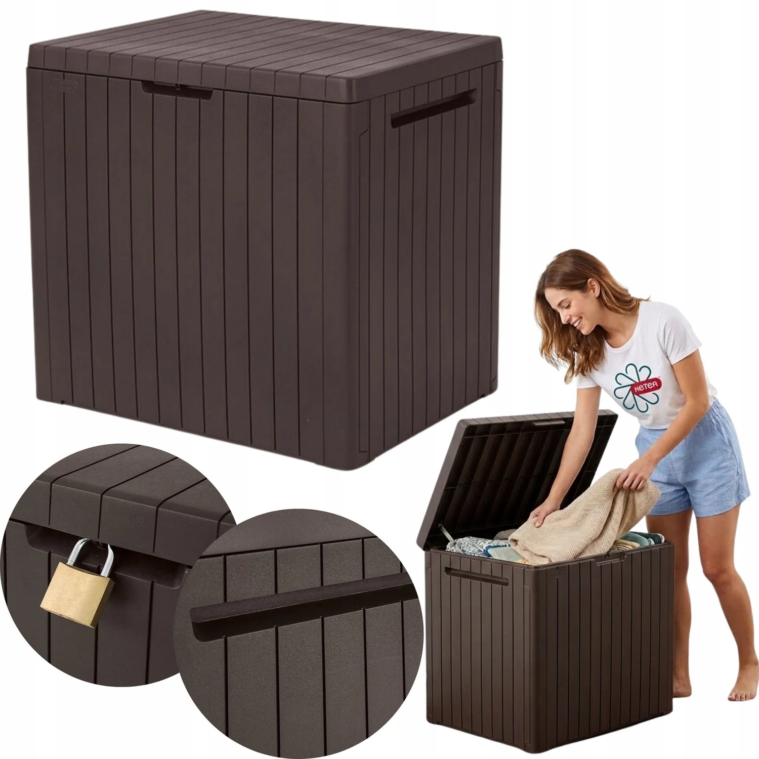 Садовий ящик Keter City Storage Box 113 л поліпропілен 57,8х44х55 см коричневий