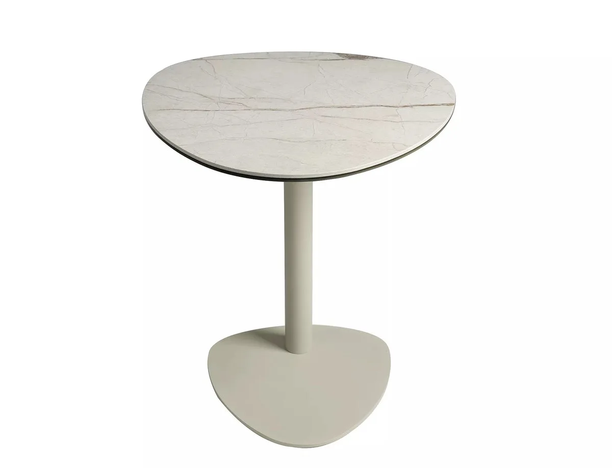 Журнальний столик CIAO C CERAMIC 50x50x54 см загартоване скло + іспанська кераміка бежевий