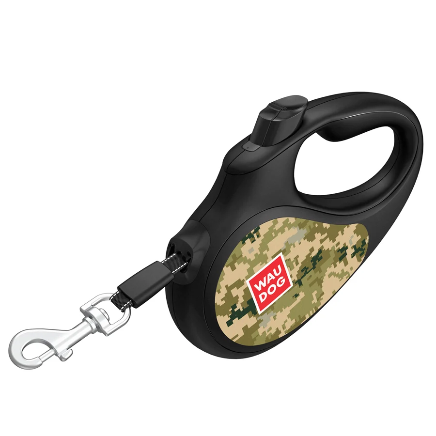 Повідець-рулетка WAUDOG R-leash XS 3 м пластик Мілітарі до 12 кг