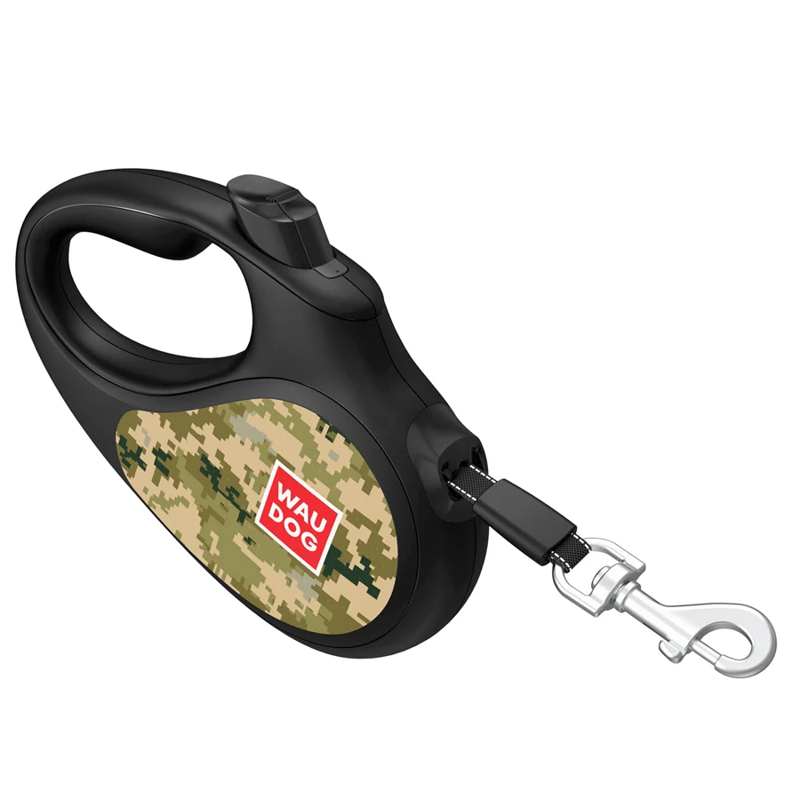 Повідець-рулетка WAUDOG R-leash XS 3 м пластик Мілітарі до 12 кг