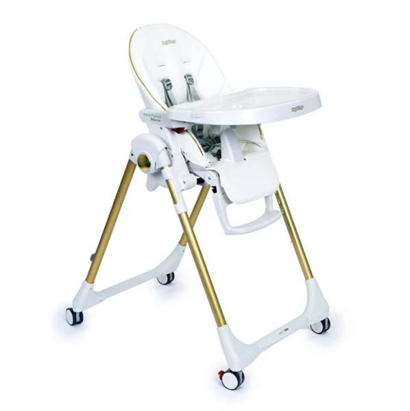 Стільчик для годування Peg-Perego Prima Pappa Follow Me 75,5х55,5х104,5 см білий із золотистим