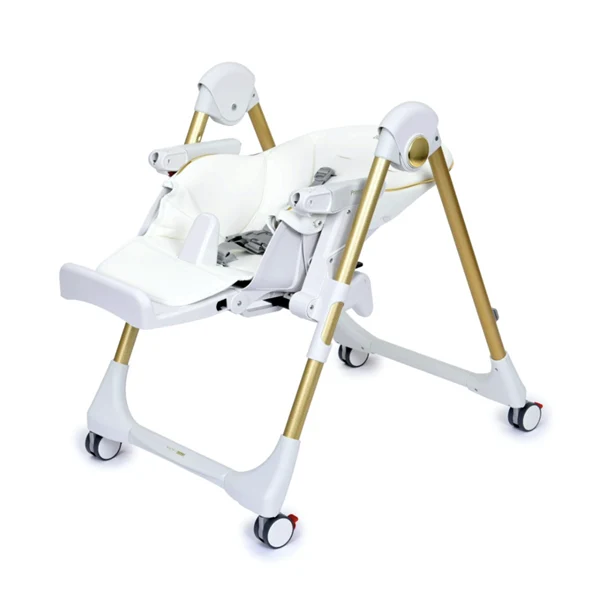 Стільчик для годування Peg-Perego Prima Pappa Follow Me 75,5х55,5х104,5 см білий із золотистим