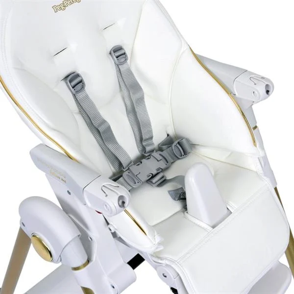 Стільчик для годування Peg-Perego Prima Pappa Follow Me 75,5х55,5х104,5 см білий із золотистим