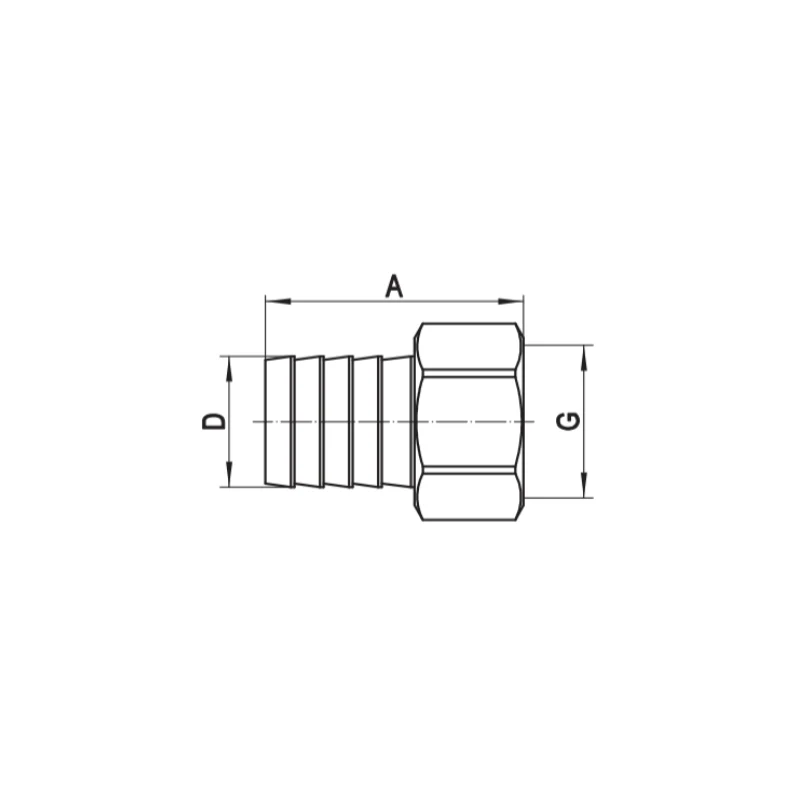 Штуцер для шланга Koer KF.U06F-12 1/2"x12mm латунь