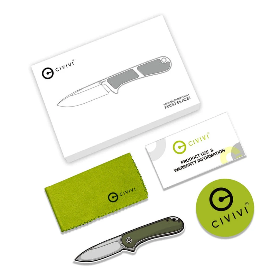 Ніж фіксований Civivi Mini Elementum 5,7 см Nitro-V чорний G10