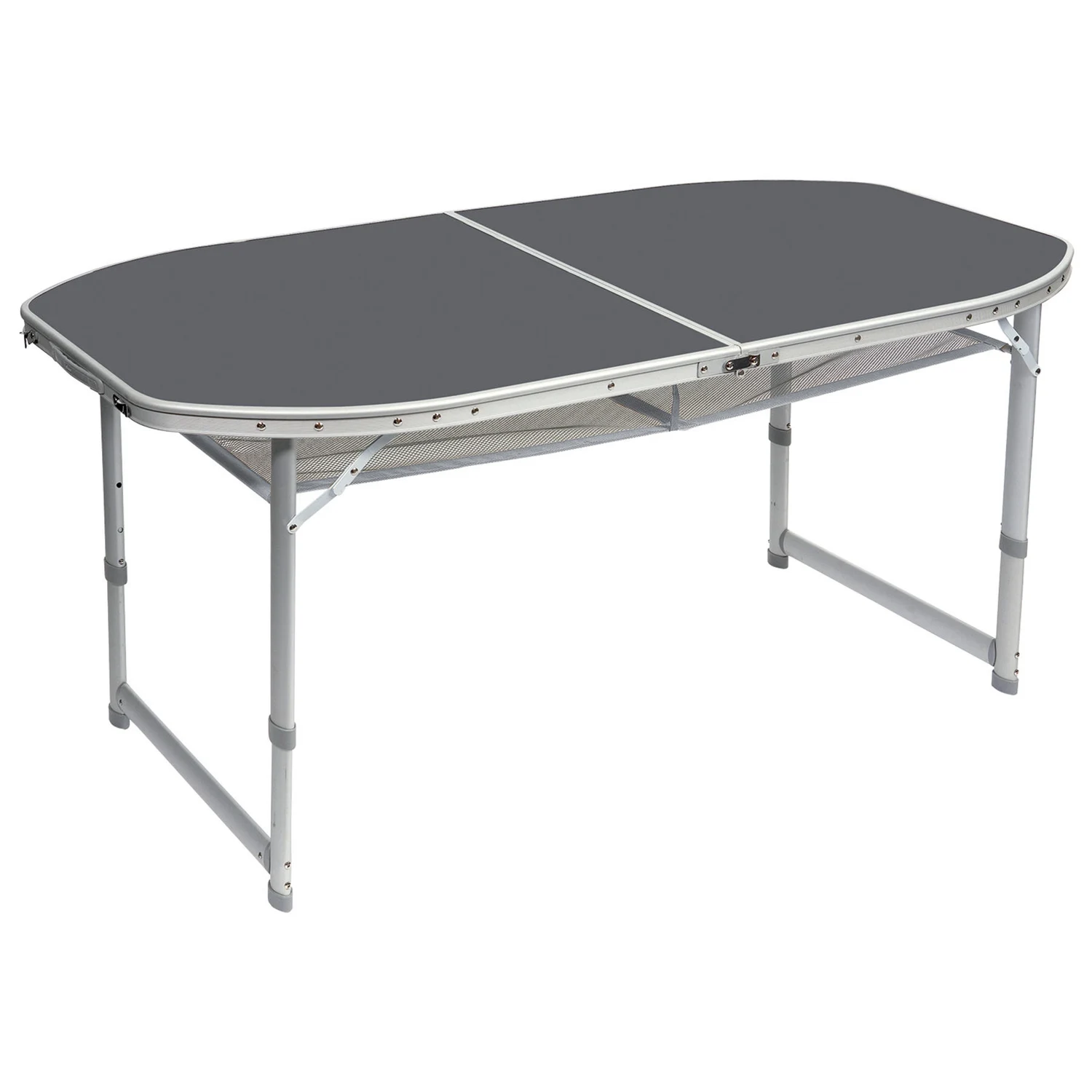 Стіл Bo-Camp Case Model Oval 150x80 см алюмінієвий сірий