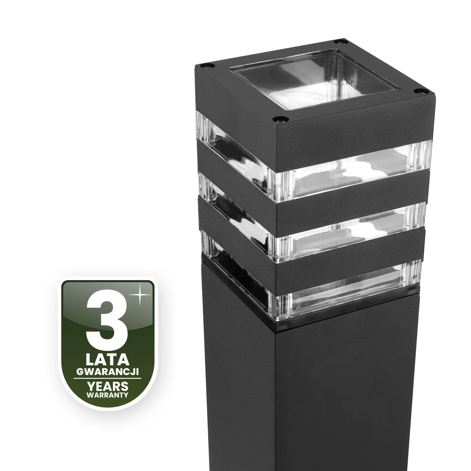 Садовий ліхтар стовпчик Lumiled Taxus 2 E27 80 см метал чорний IP44