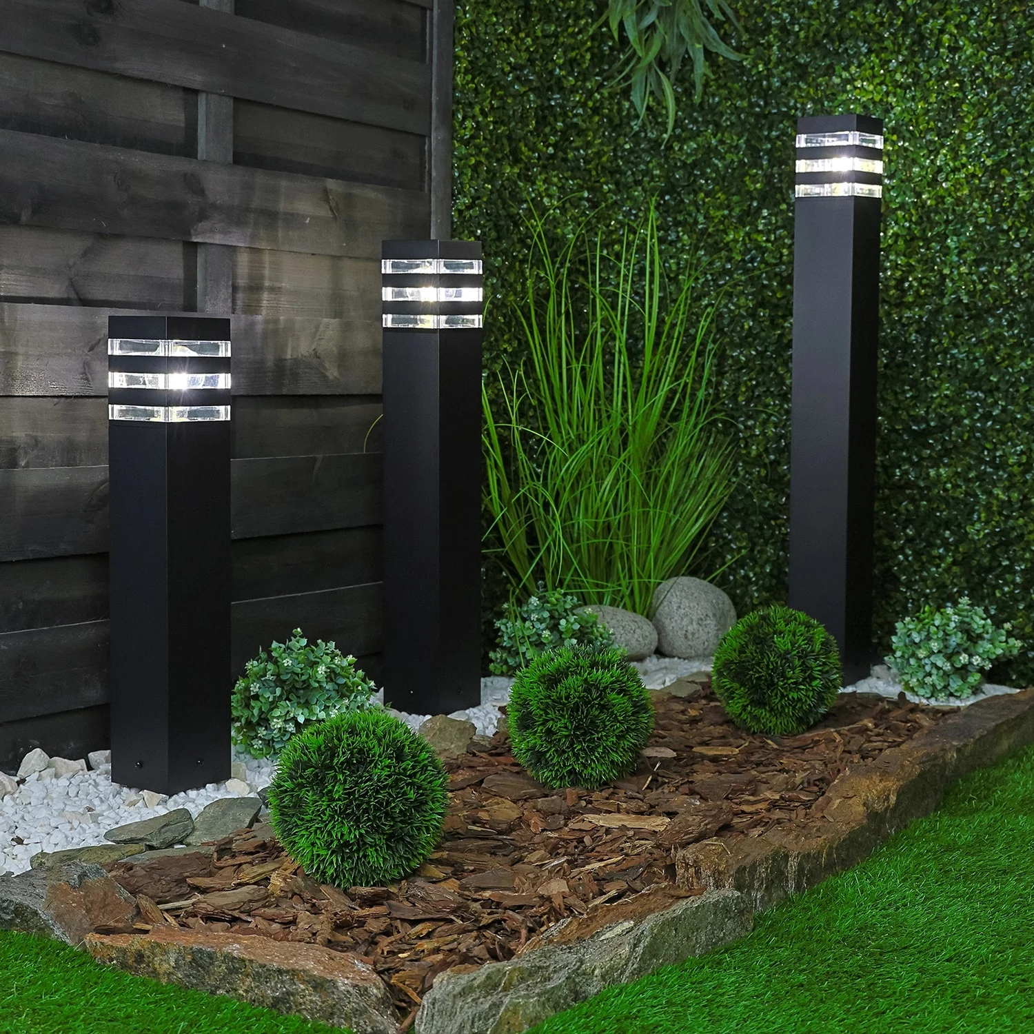 Садовий ліхтар стовпчик Lumiled Taxus 2 E27 80 см метал чорний IP44