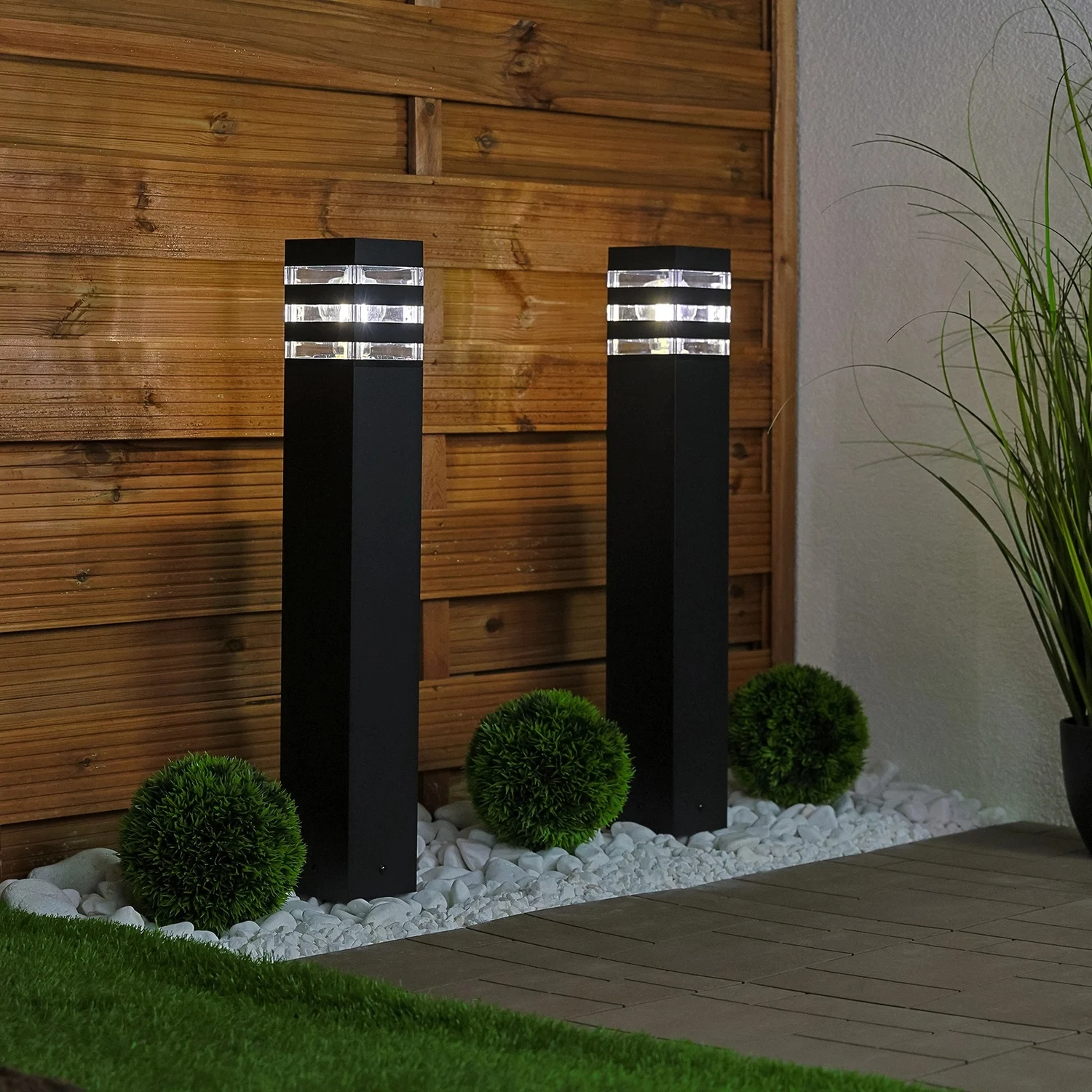 Садовий ліхтар стовпчик Lumiled Taxus 2 E27 80 см метал чорний IP44