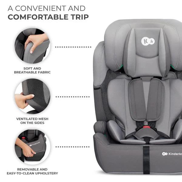 Автокрісло Kinderkraft Comfort Up i-Size 9-36 кг пластик-текстиль 61,5-84x44x49 см сірий