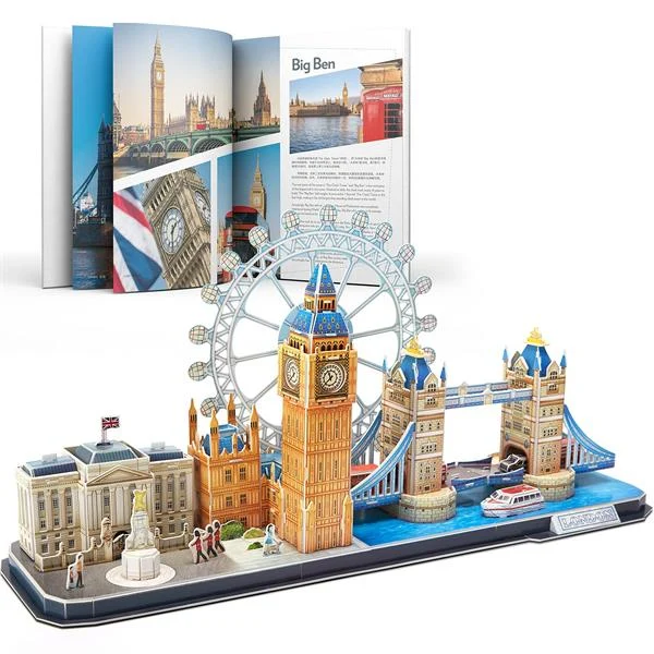3D пазл CubicFun City Line Лондон 107 елементів пінокартон 53,5x16,5x26 см