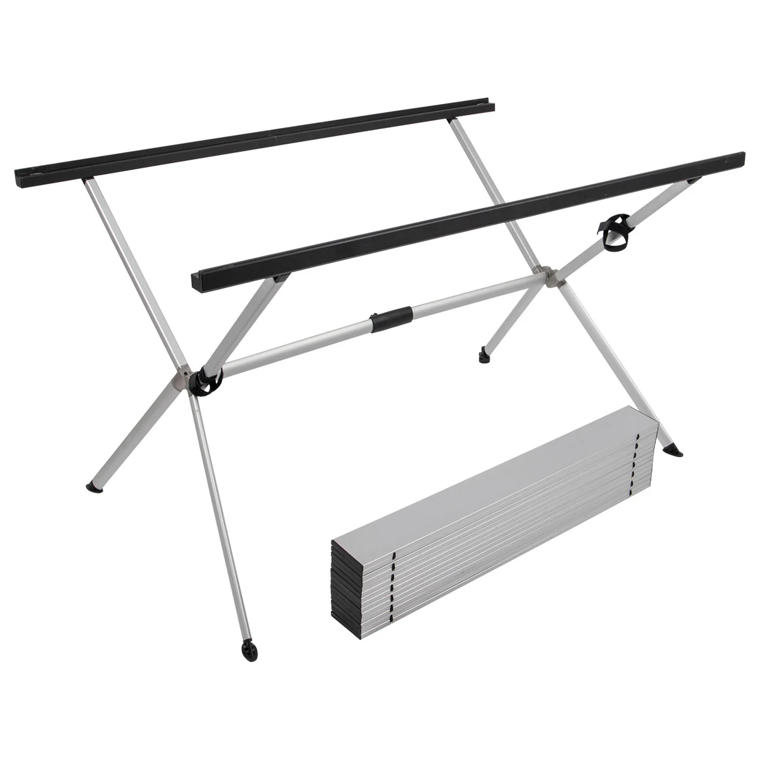 Складний стіл Bo-Camp Lamel 121x80 см алюмінієвий сріблястий 35 кг