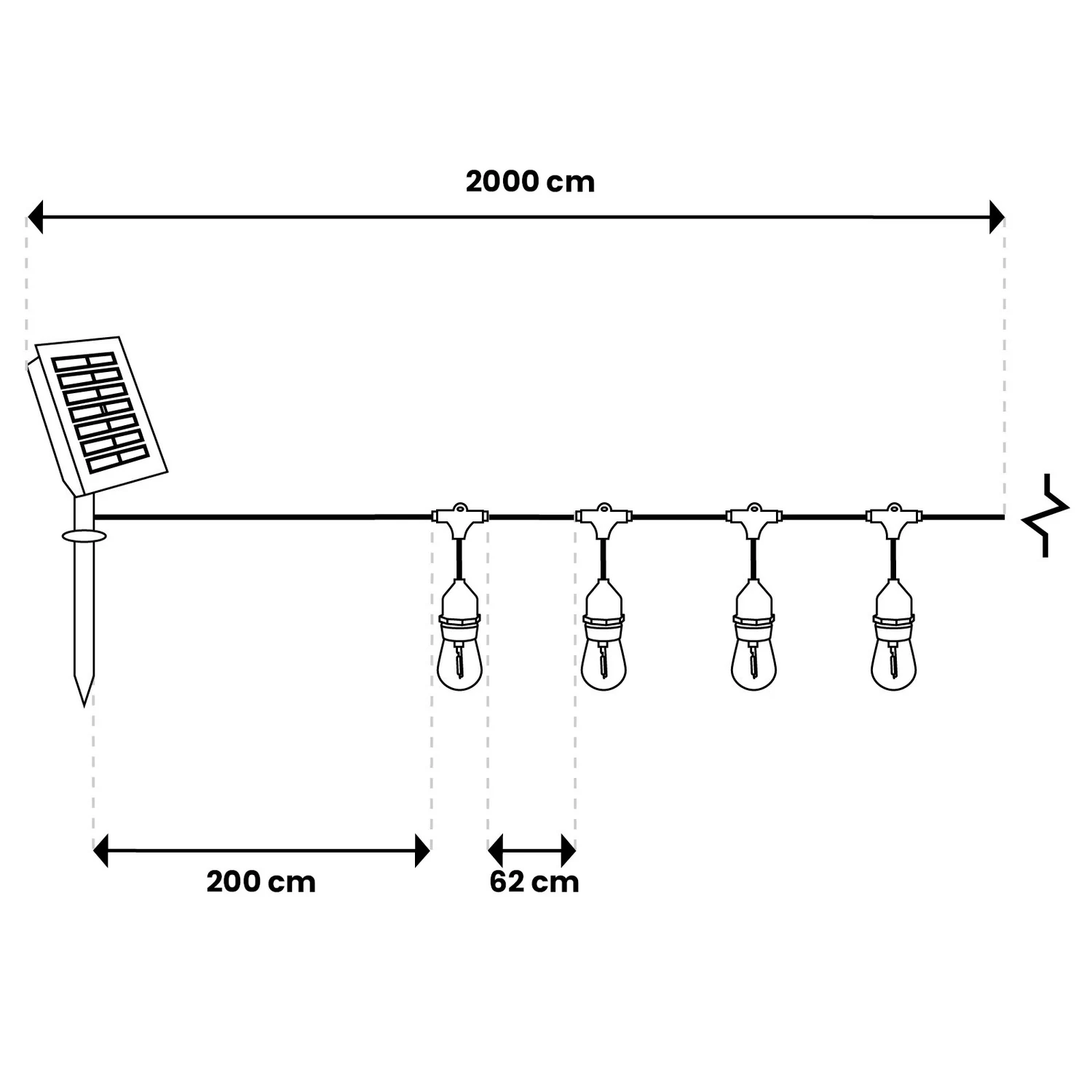 Вулична LED гірлянда Lumiled Sollis 2 20 м 30 LED E27 тепле світло IP65 USB-C