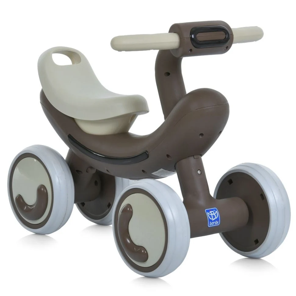 Каталка-толокар Bambi M 6239E-17 до 30 кг пластикова 58x35x44 см коричнева з Bluetooth і музикою
