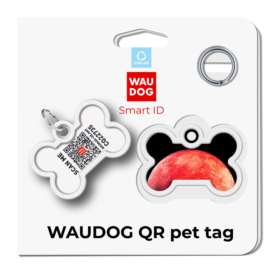 Адресник WAUDOG Smart ID з QR паспортом металевий 40x28 мм Діаметр 40 мм