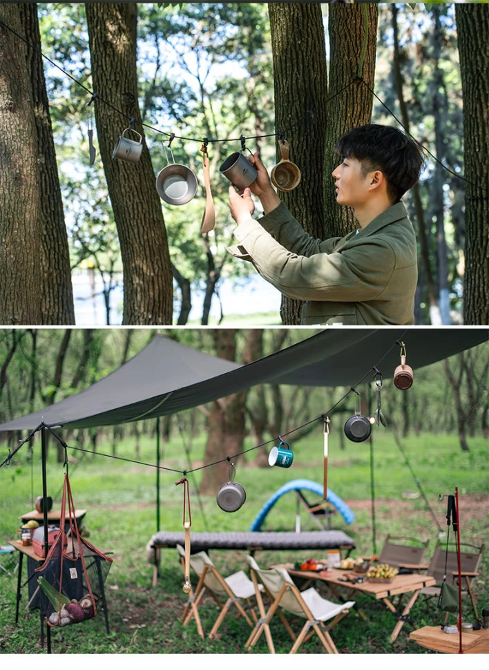 Мотузка мультифункціональна Naturehike NH19PJ040 430x1 см поліестер нейлон темно-сірий