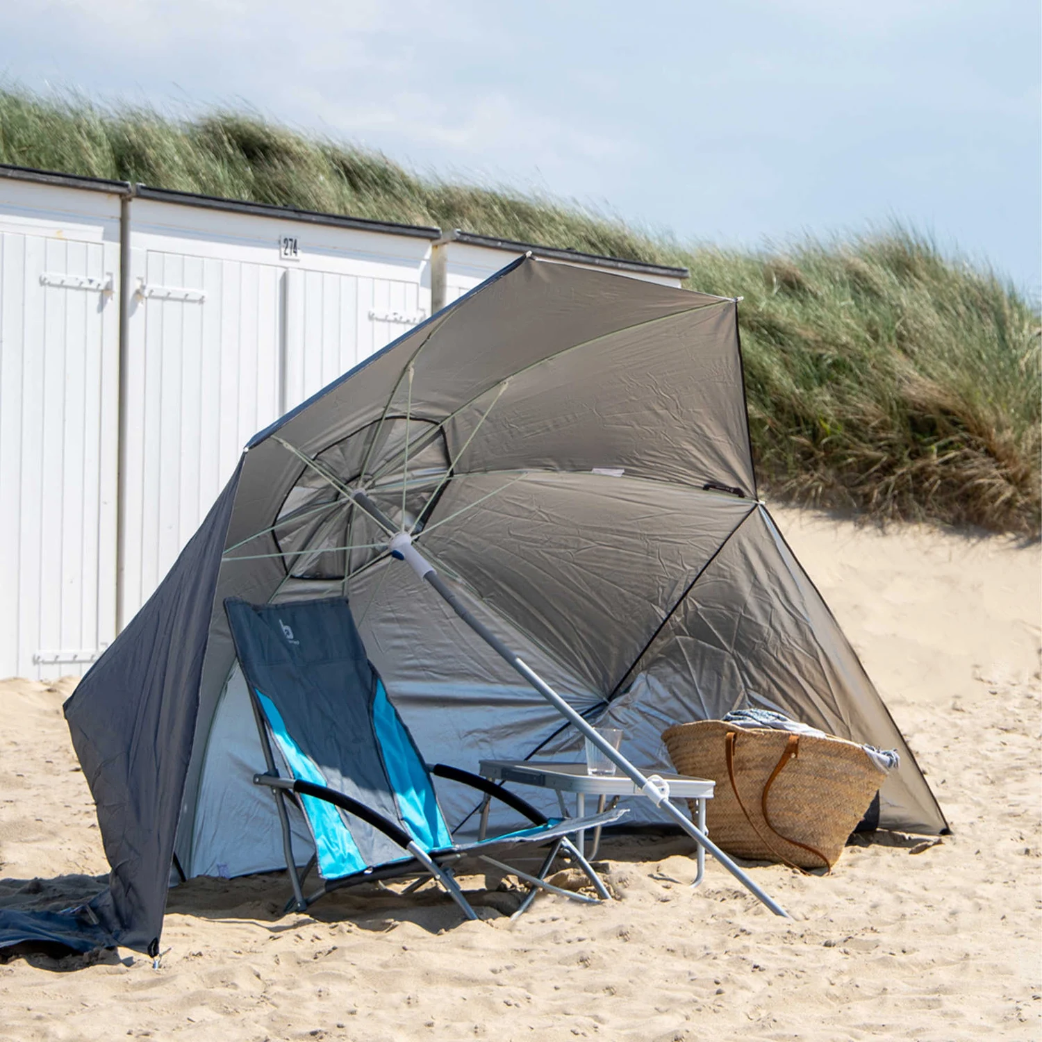 Зонт-палатка Bo-Camp Parasol 200х210 см поліестер 210D сірий/сріблястий