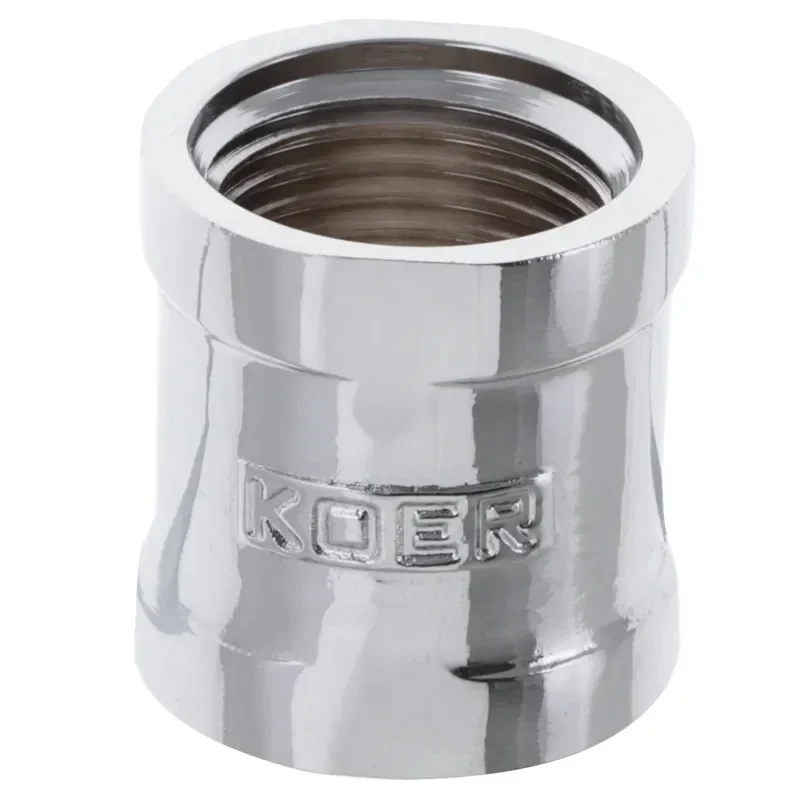 З'єднувальна муфта 1/2" нарізна хромована Koer KF.C06.chr для водопроводу