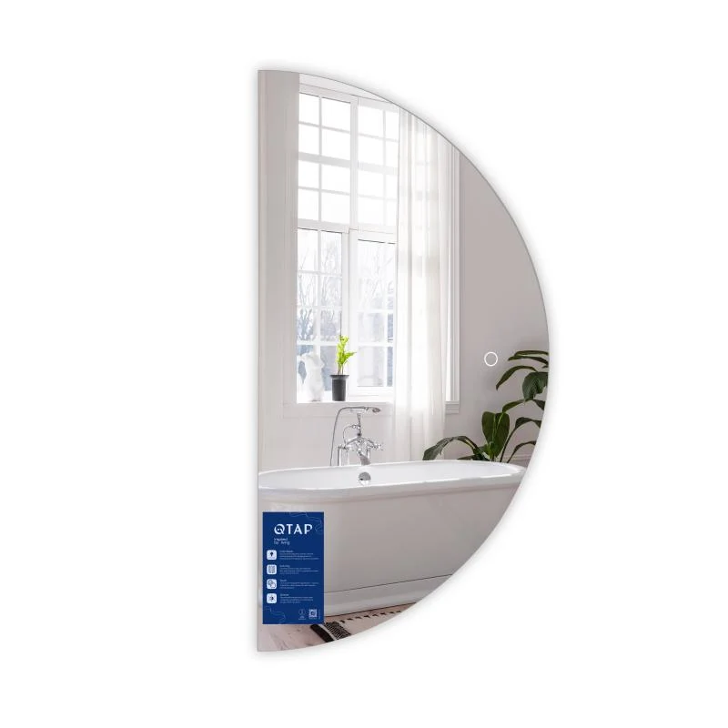 Дзеркало Qtap Taurus HR1200 LED Touch 800x1200 мм чорне з антизапотіванням і димером