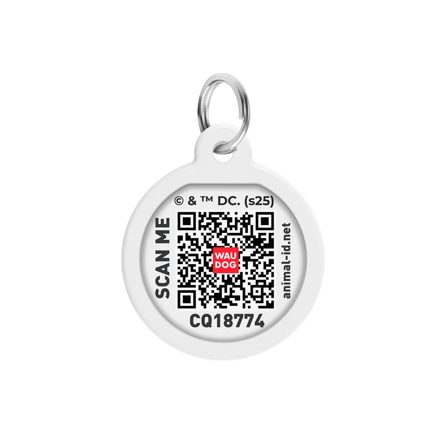 Адресник WAUDOG Smart ID з QR паспортом металевий 25 мм коло Флеш лого
