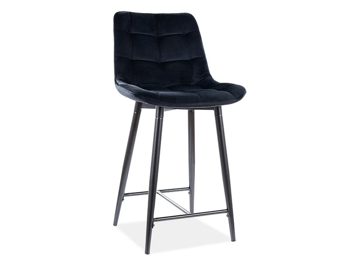 Напівбарний стілець CHIC H-2 VELVET 92x45x37 см оксамит чорний каркас чорний
