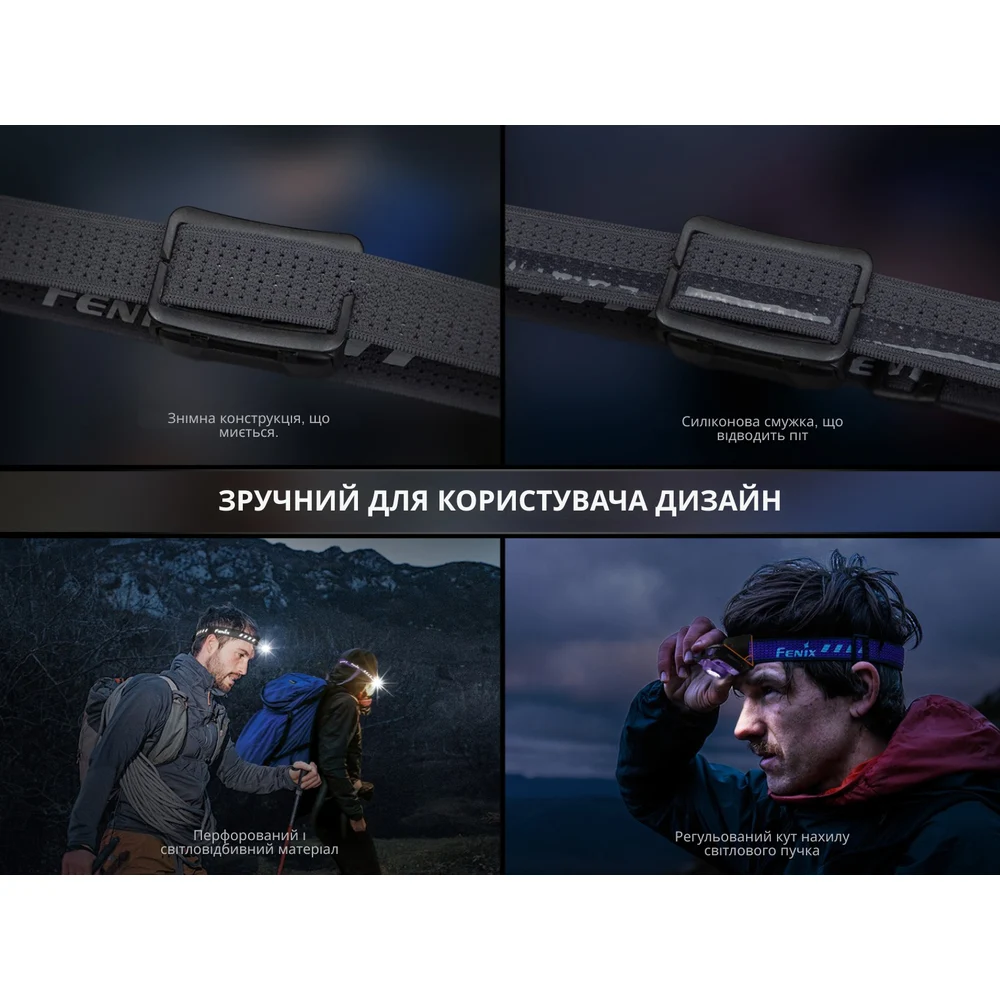 Налобный фонарь Fenix HL12R V2.0 500 лм алюминиевый 56х40х31,9 мм серый