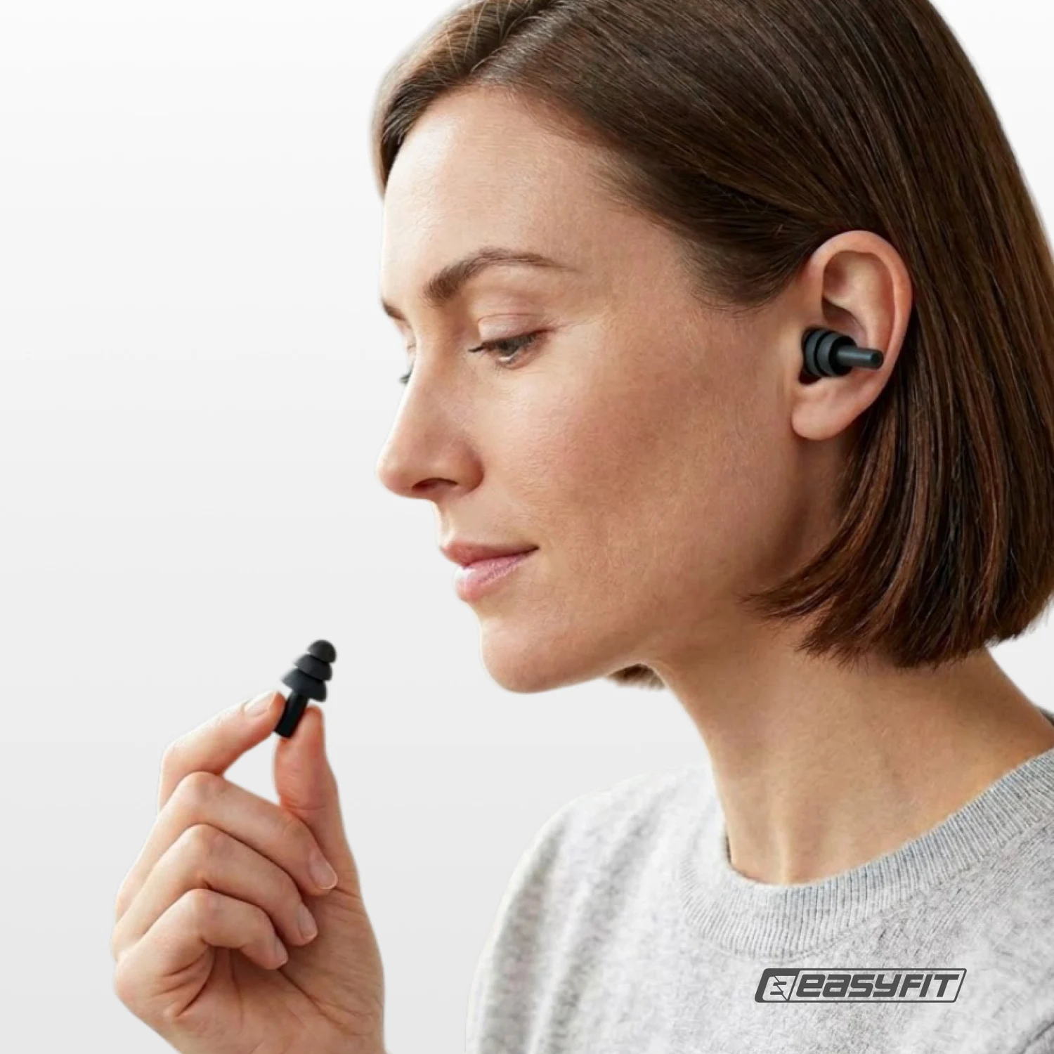 Беруші силіконові багаторазові EasyFit зниження шуму до 28 дБ чорні
