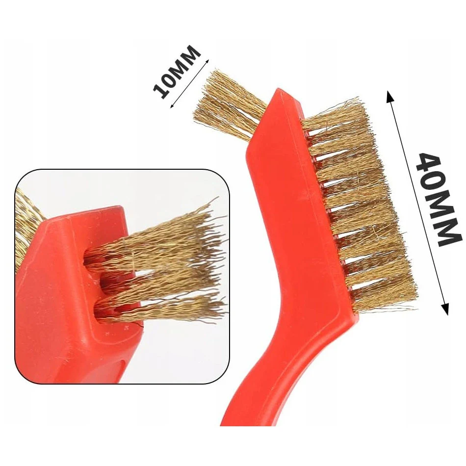 Набір щіток ручних 180 мм сталь, латунь, нейлон 3 шт. для очищення металу, дерева, фарби