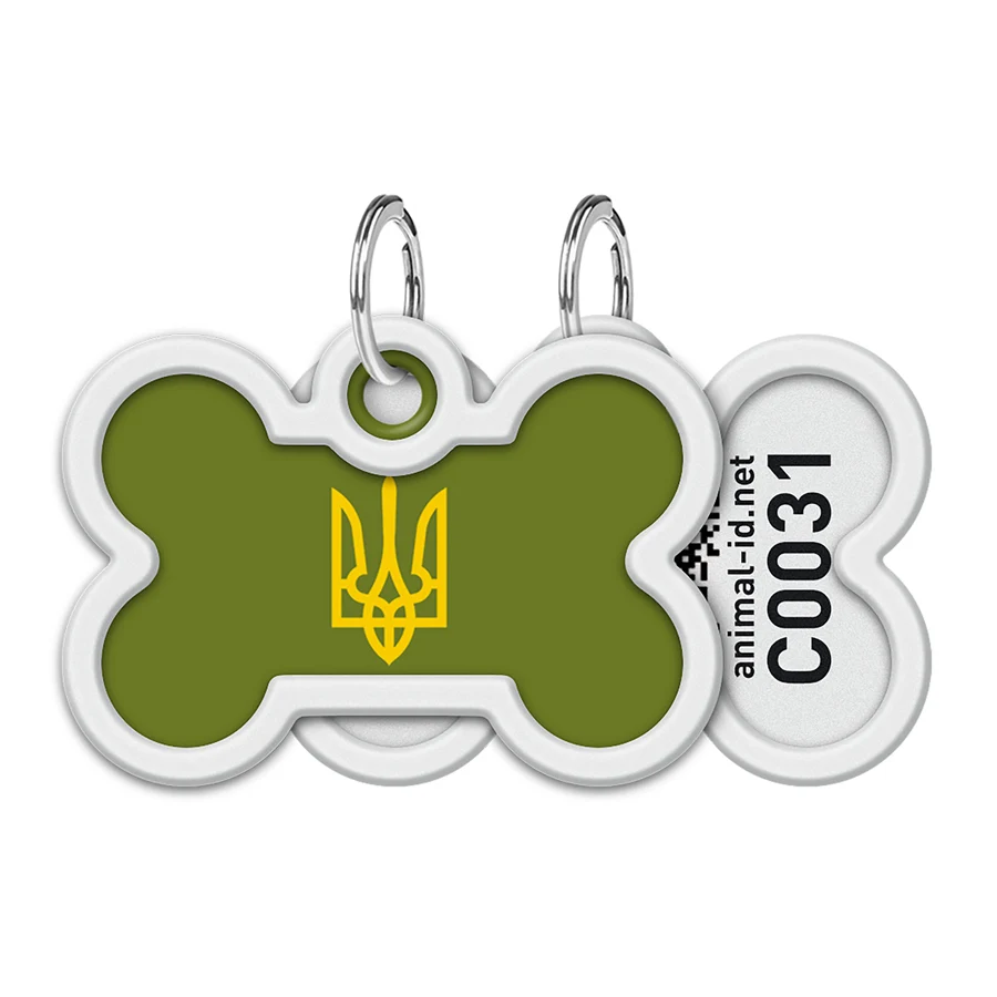 Адресник WAUDOG Smart ID з QR паспортом металевий 40x28 мм олива