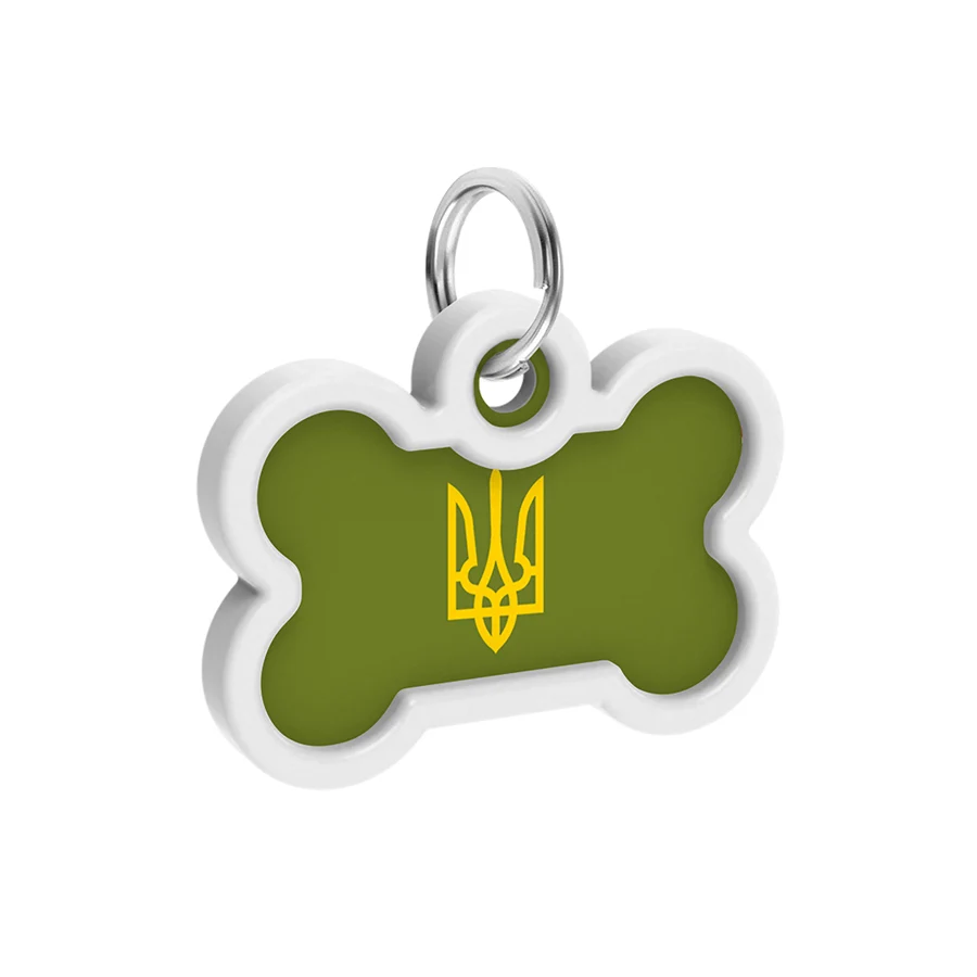 Адресник WAUDOG Smart ID з QR паспортом металевий 40x28 мм олива