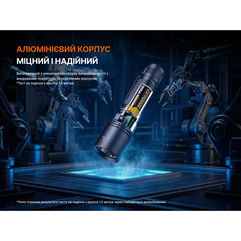 Ліхтар ручний Fenix C7 V.2.0 3300 лм авіаційний алюміній 150,6x40x27,5 мм чорний