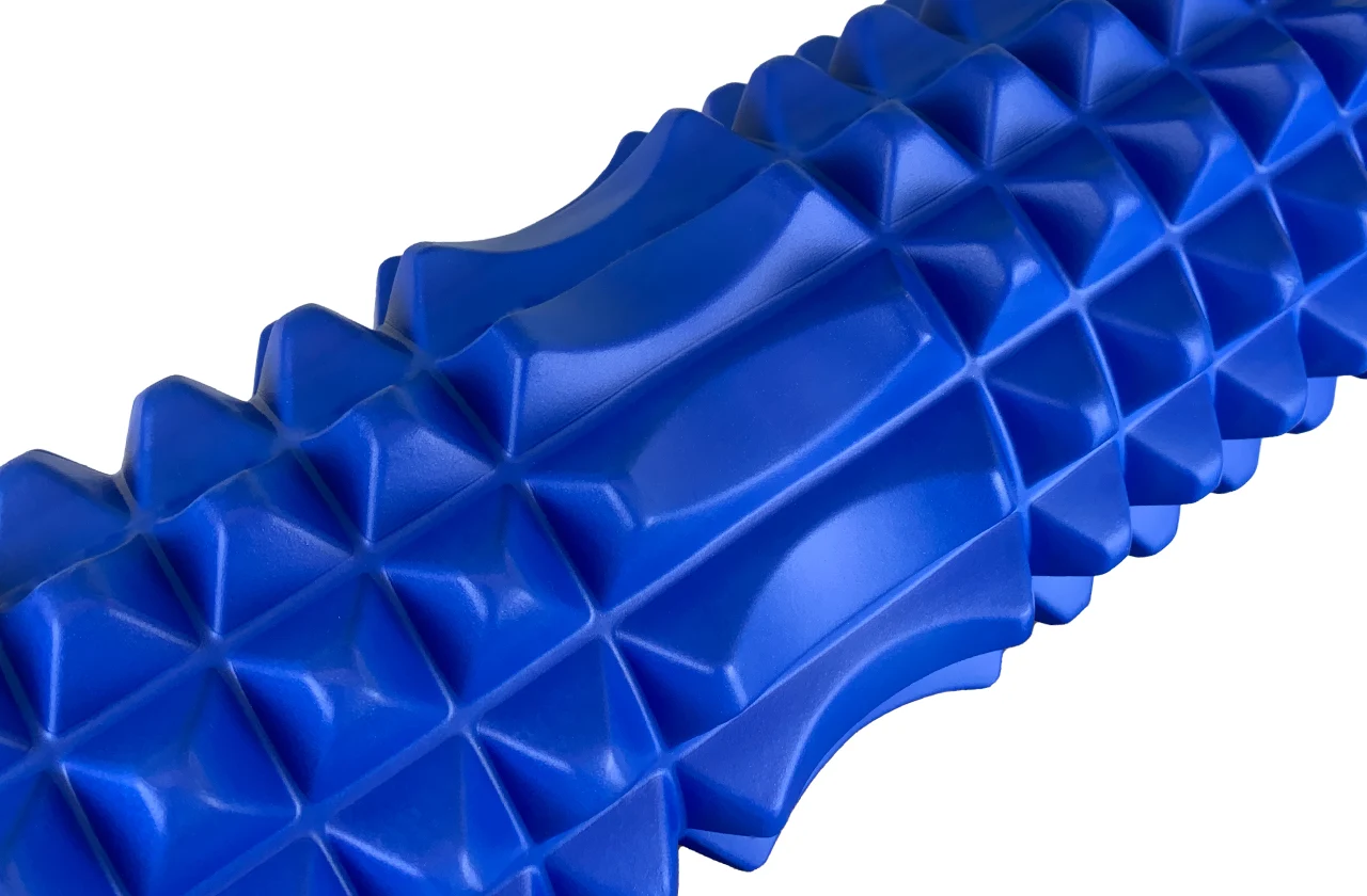 Масажний ролик EasyFit Grid Roller 33 см 3D поверхня EVA синій