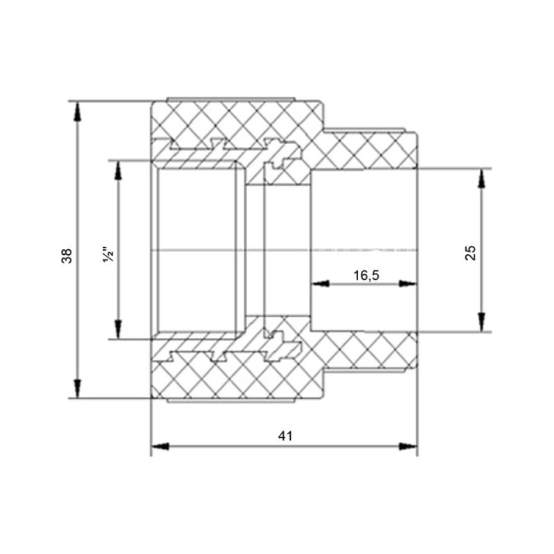 Муфта нарізна PPR 25х1/2" ВР Поліпропілен 25 Бар 90 °С