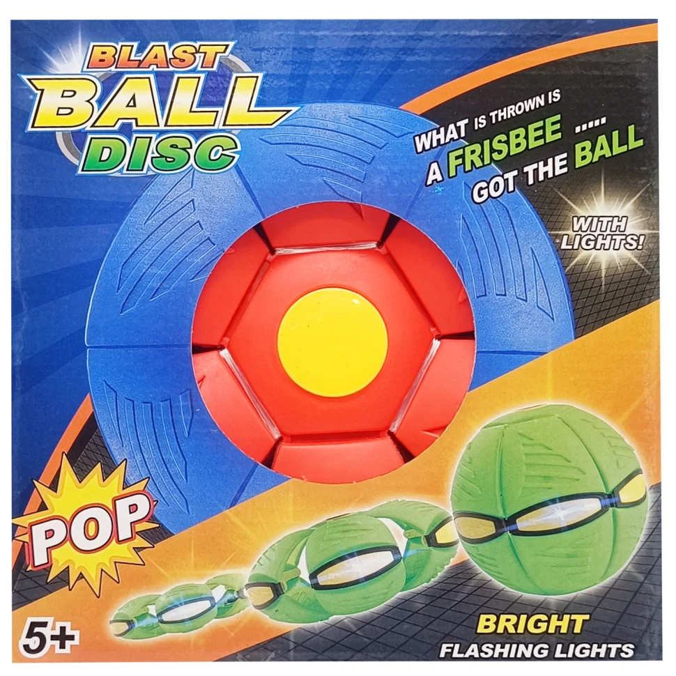 Летючий м'яч-трансформер FLAT BALL FB-001 світловий пластик 22,5 см червоний